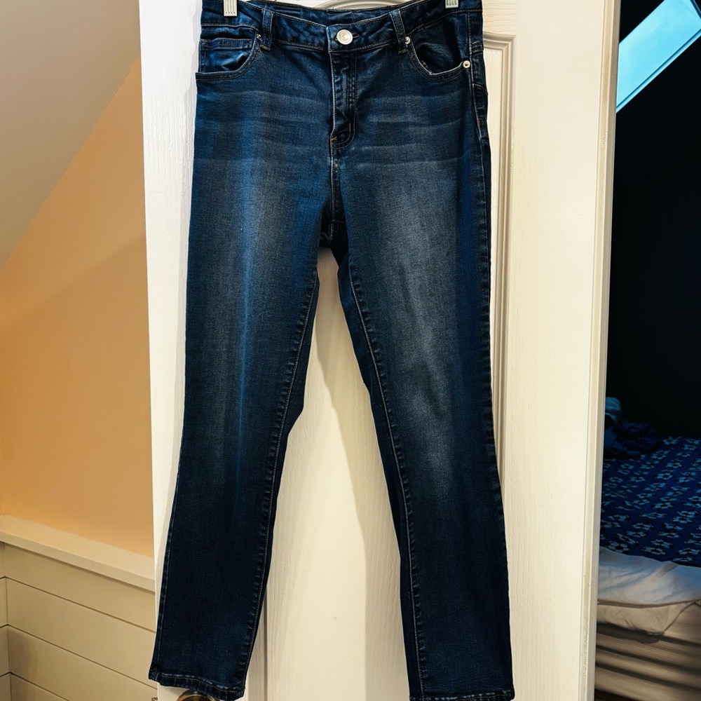 Almost Famous Dark Blue Mid Rise Jeans Junior Sz 13 Regular Size 4 or 6